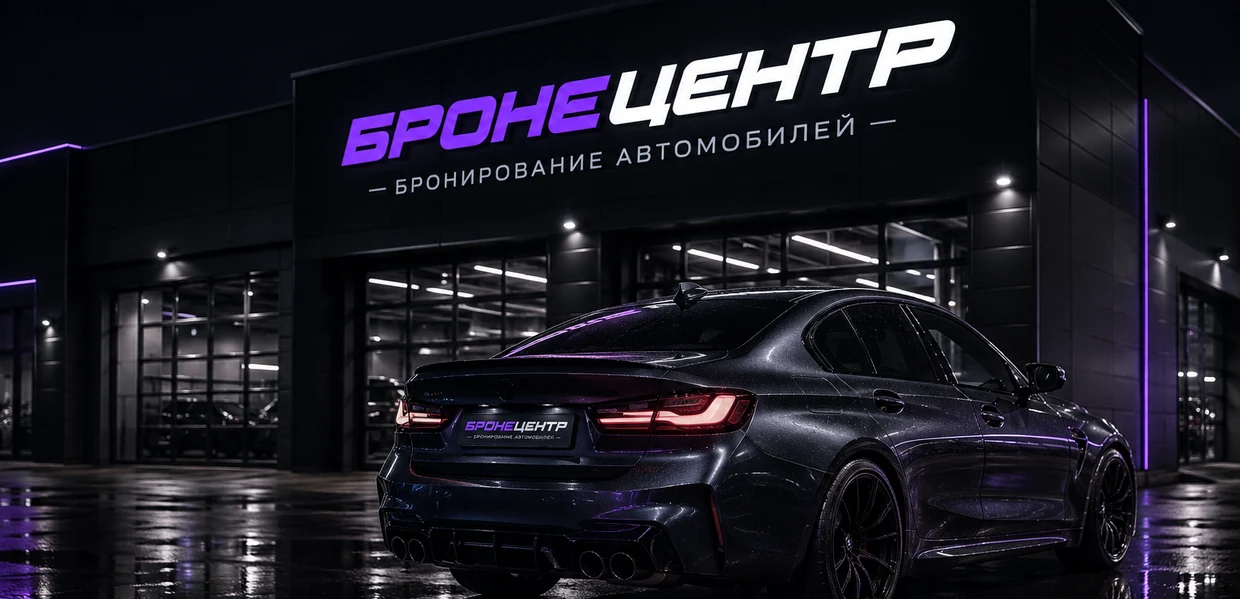 Автомобиль у сервиса вечером