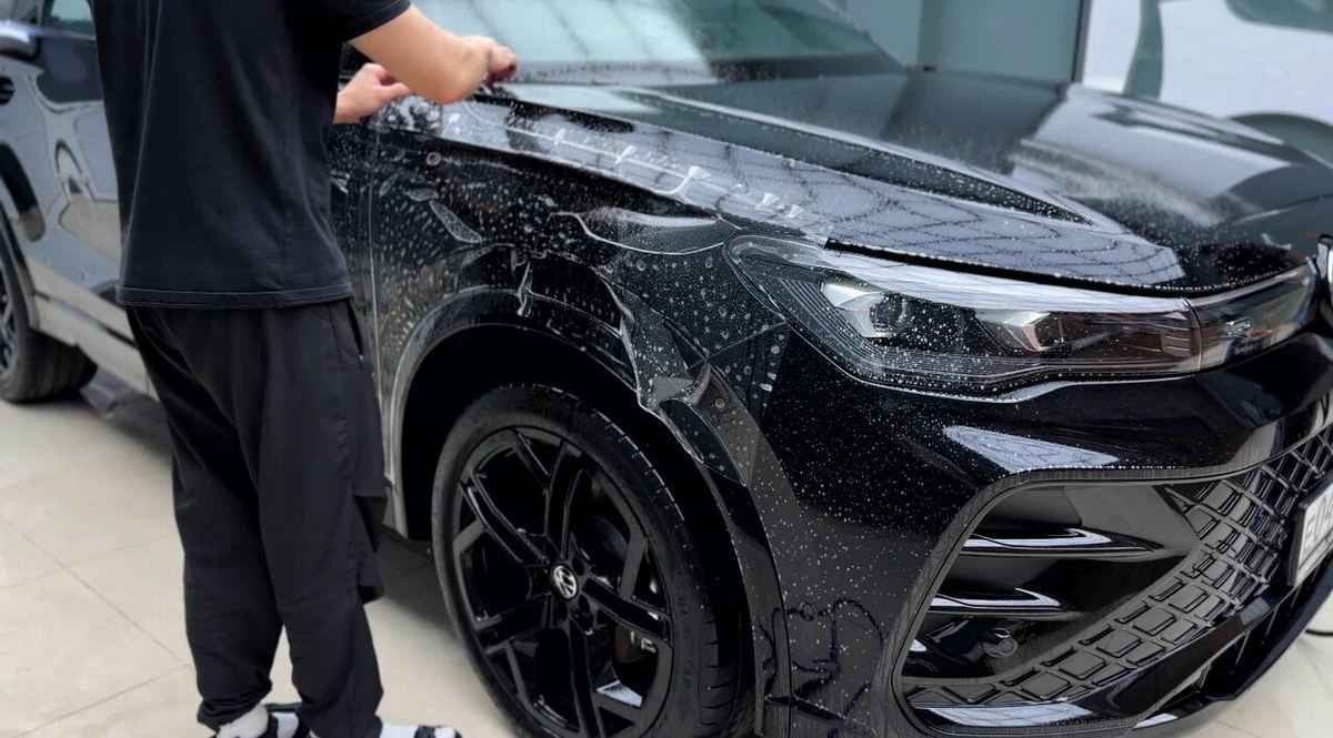 Volkswagen Tiguan L Pro после оклейки защитной плёнкой