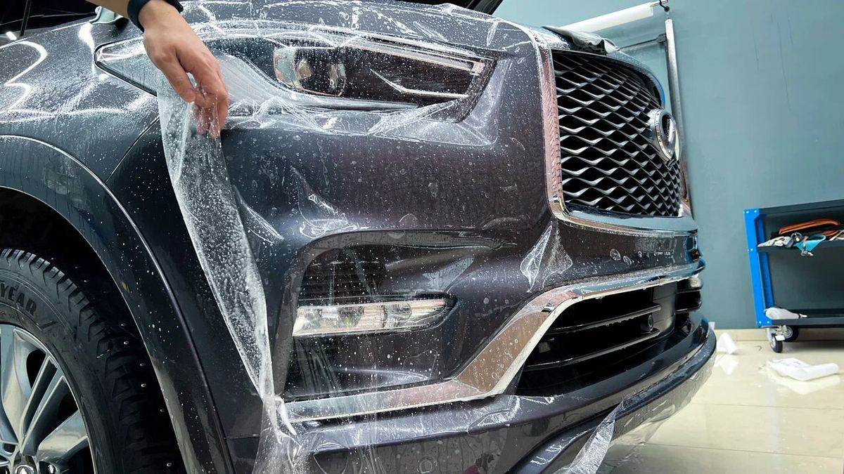 Infiniti QX80 после оклейки защитной плёнкой