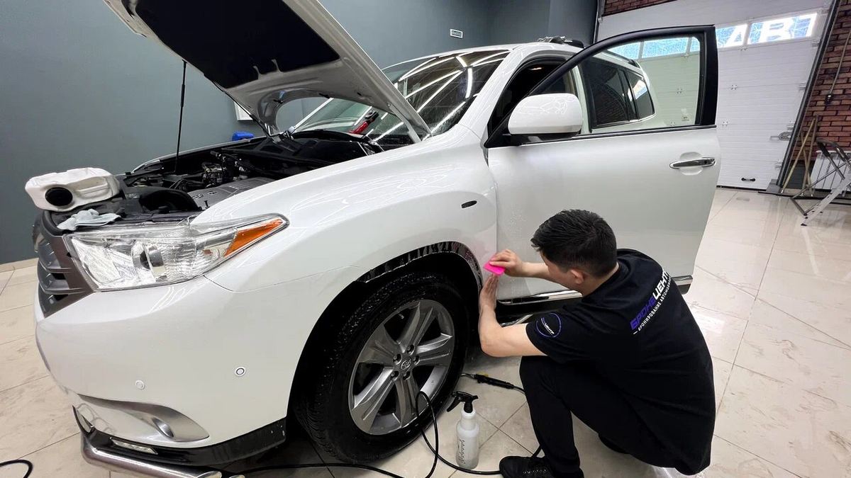 Toyota Highlander после оклейки защитной плёнкой